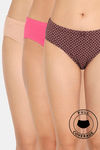 Rosaline Cotton Comfort Medium Rise Full Coverage Hipster Panty (Pack of 3) - Multicolor — thumbnail 1